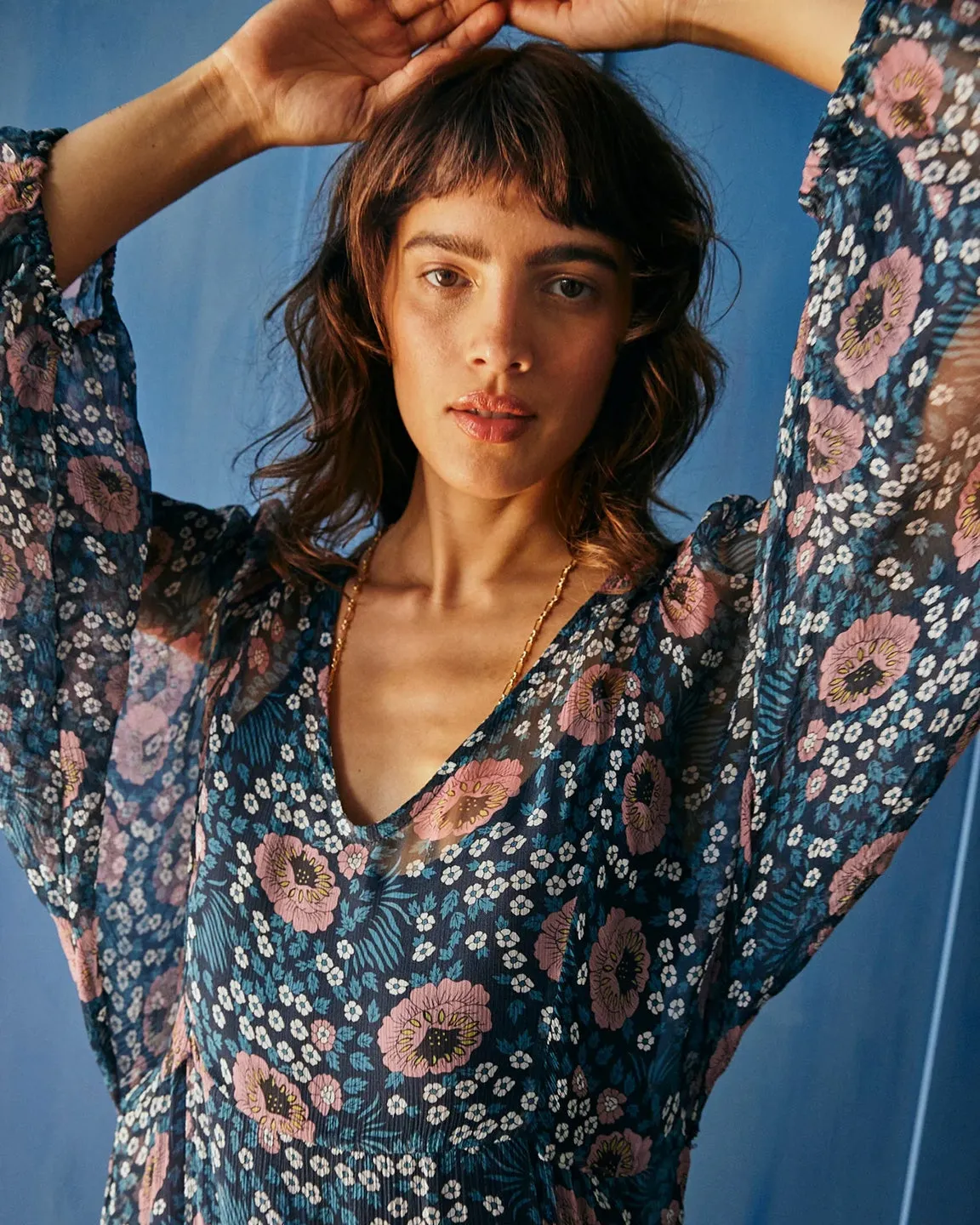 Natalie Martin Alice Dress in Vintage Flowers Indigo