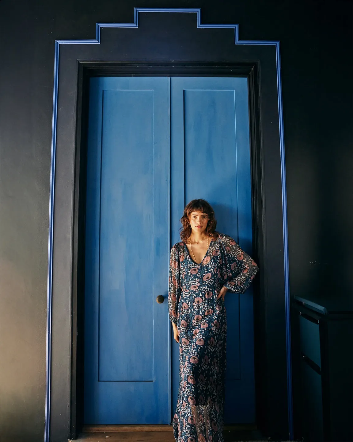 Natalie Martin Alice Dress in Vintage Flowers Indigo
