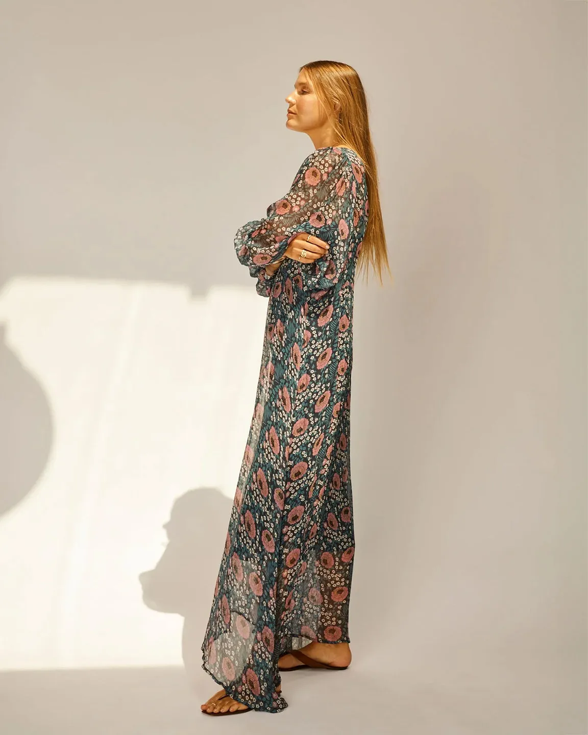 Natalie Martin Alice Dress in Vintage Flowers Indigo