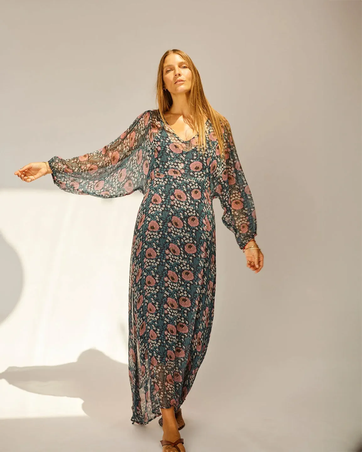 Natalie Martin Alice Dress in Vintage Flowers Indigo