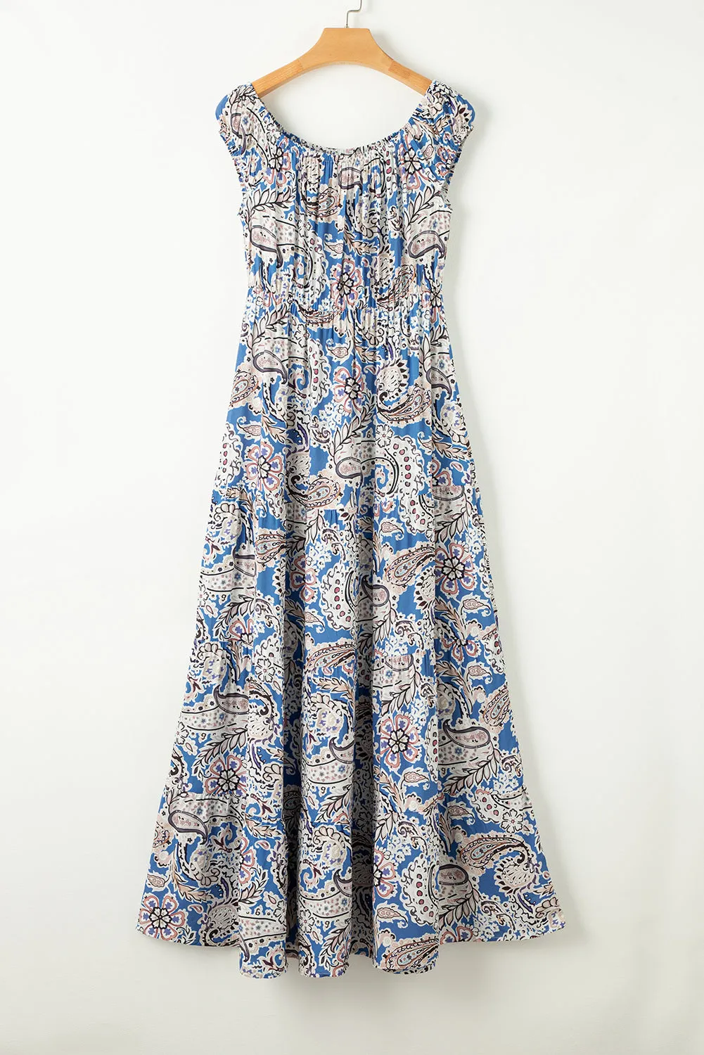 Off-Shouder Short Sleeve Beach Maxi Dress