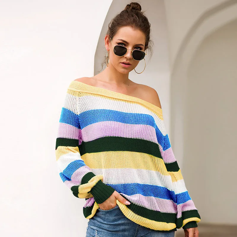 Off Shoulder Mid-Length Sweater