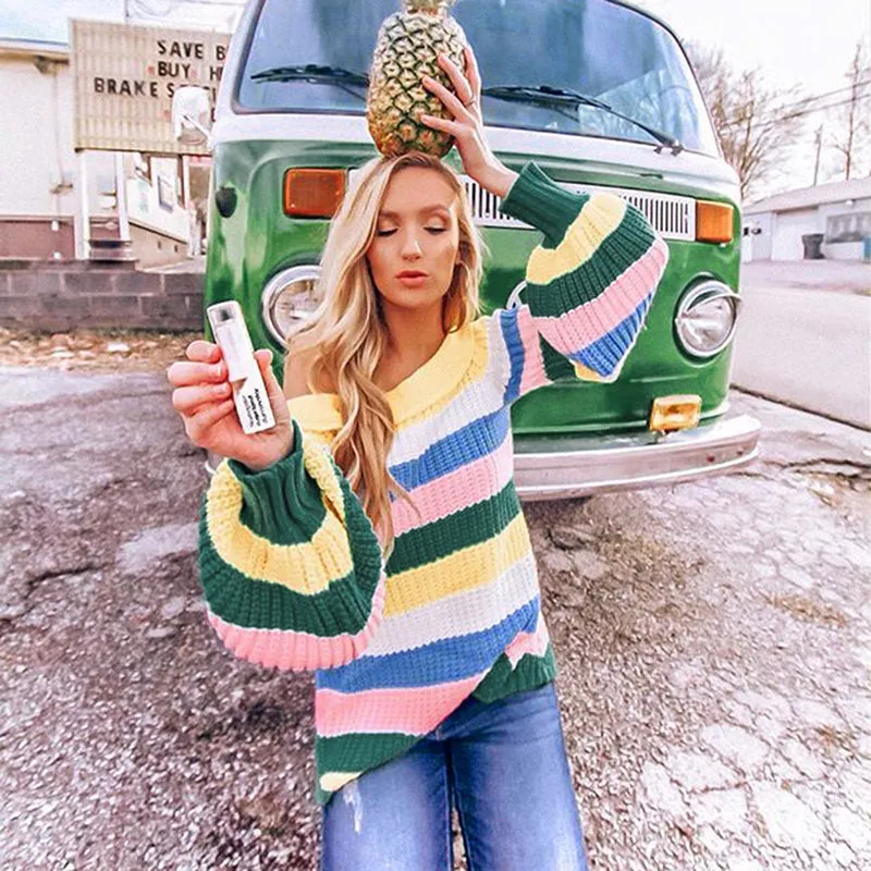 Off Shoulder Mid-Length Sweater