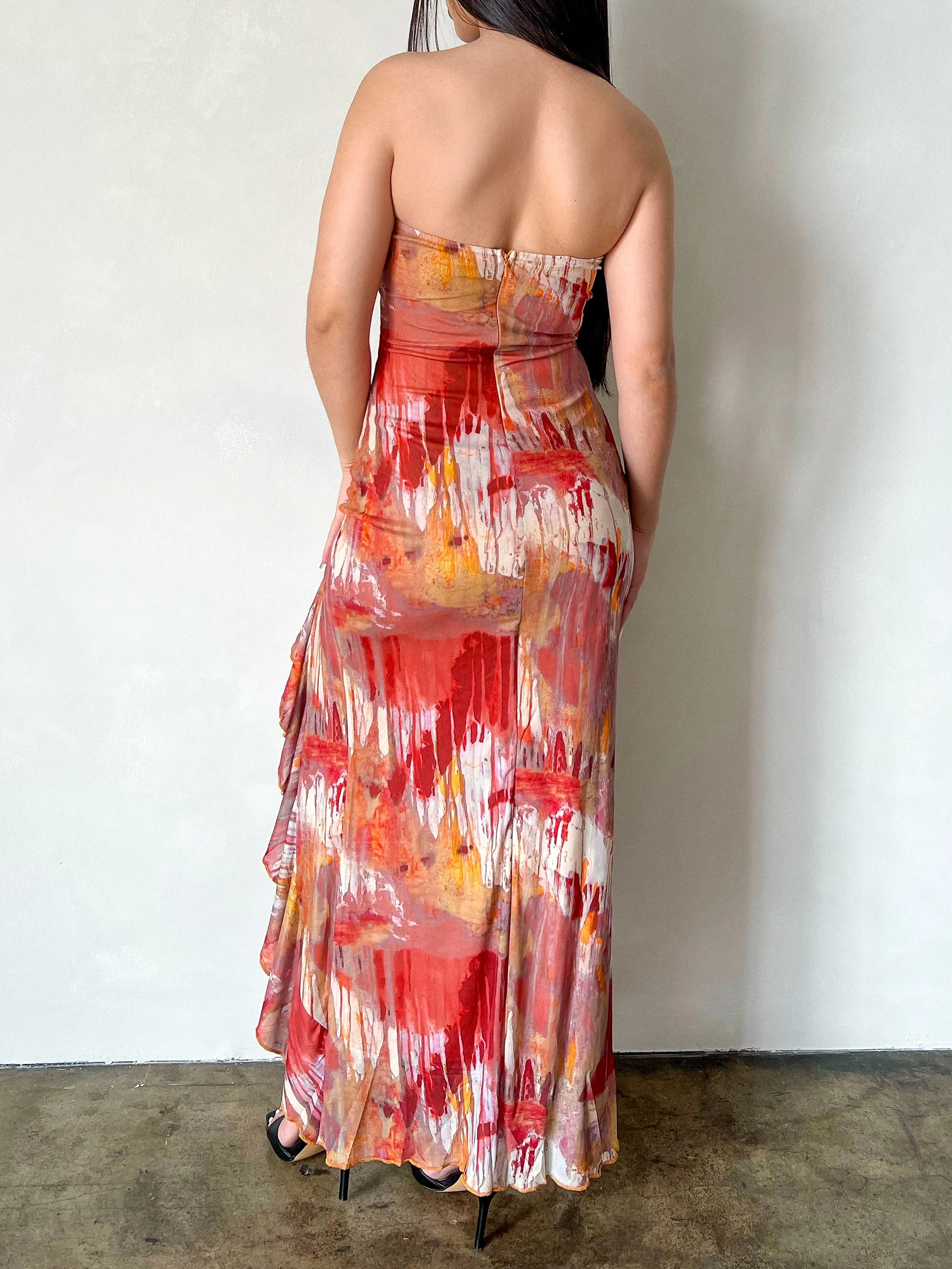 Rhea Slit Dress (Orange)