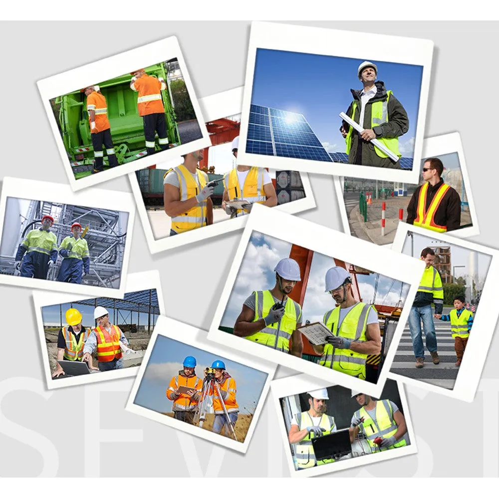 Sidiou Group High Visibility Reflective Work Shirt Vest Work Clothes T-shirt Polo Shirt