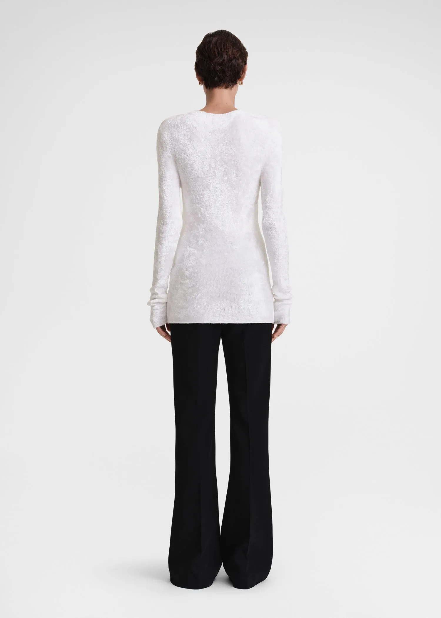 Slim chenille knit white