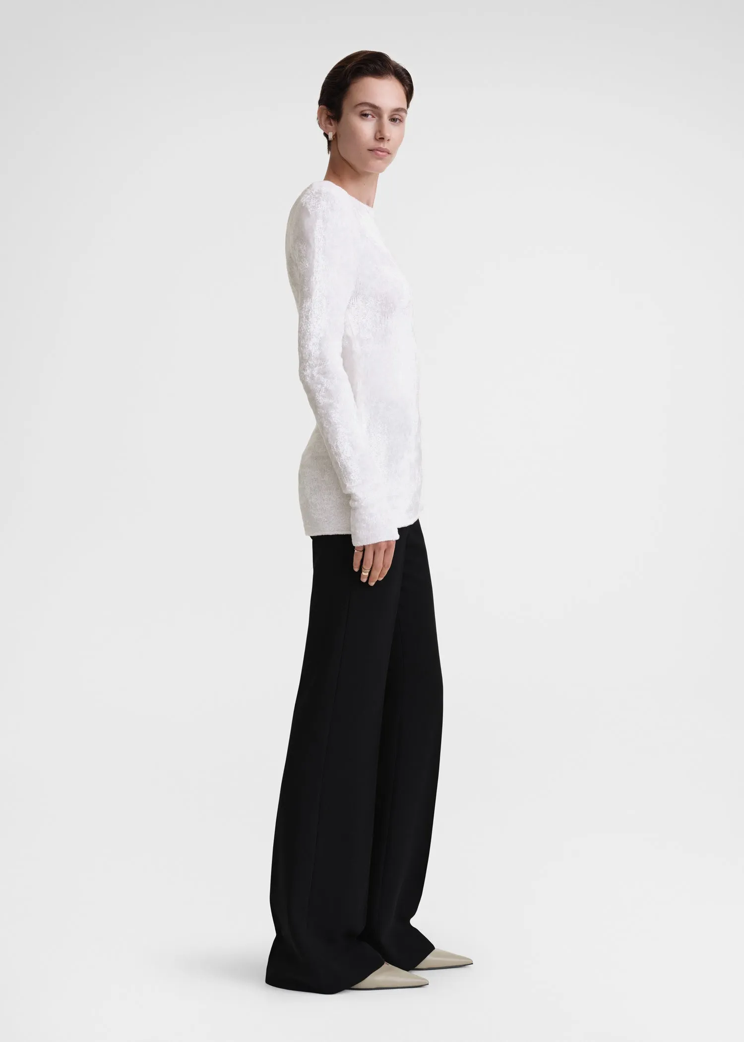 Slim chenille knit white