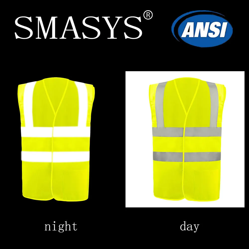 SMASYS Construction Workwear Colors Safety Reflective Knitted Vest