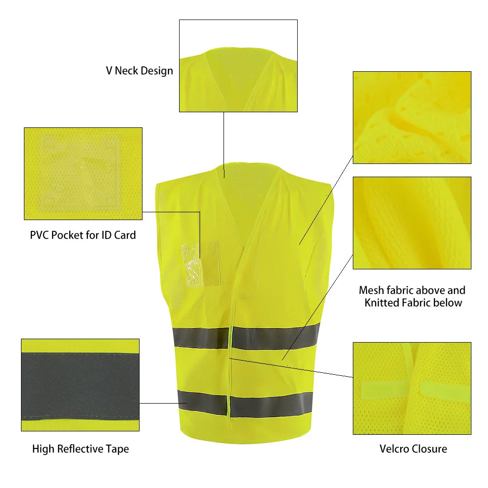 SMASYS High Vis Yellow Saftey Reflective Work Vest
