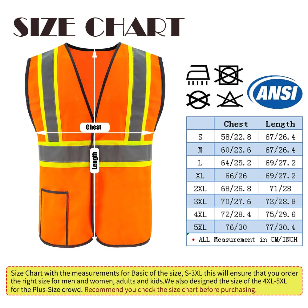 SMASYS Reflective Hi Vis Warehouse Safety Vest with Pocket
