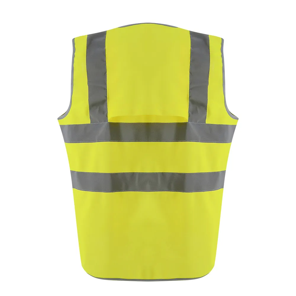 SMASYS Reflective High Vis Yellow Vest with Multi Pockets