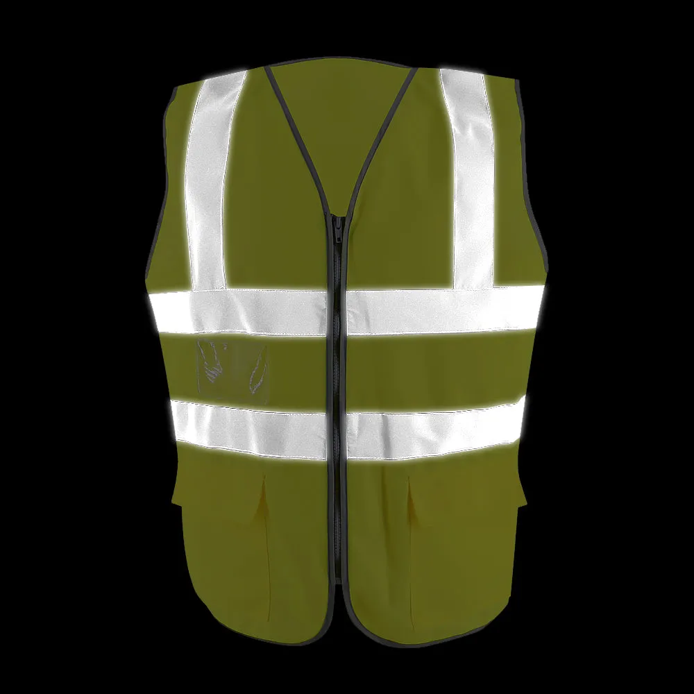 SMASYS Reflective High Vis Yellow Vest with Multi Pockets