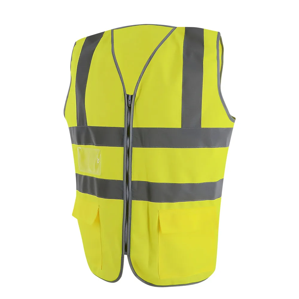 SMASYS Reflective High Vis Yellow Vest with Multi Pockets