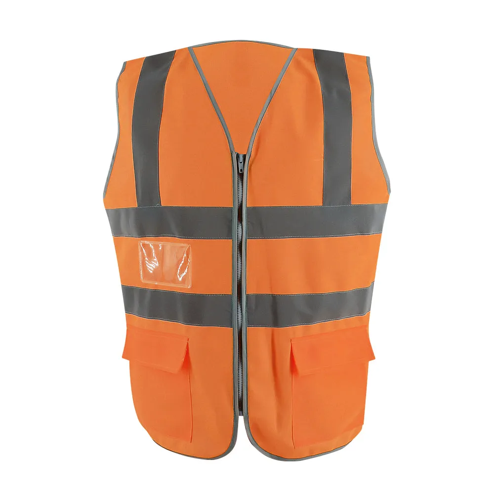 SMASYS Reflective High Vis Yellow Vest with Multi Pockets