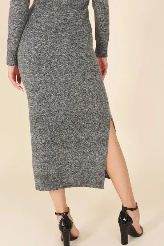 Snowy Sunday V-Neck Sweater Maxi Dress (2 Colors)