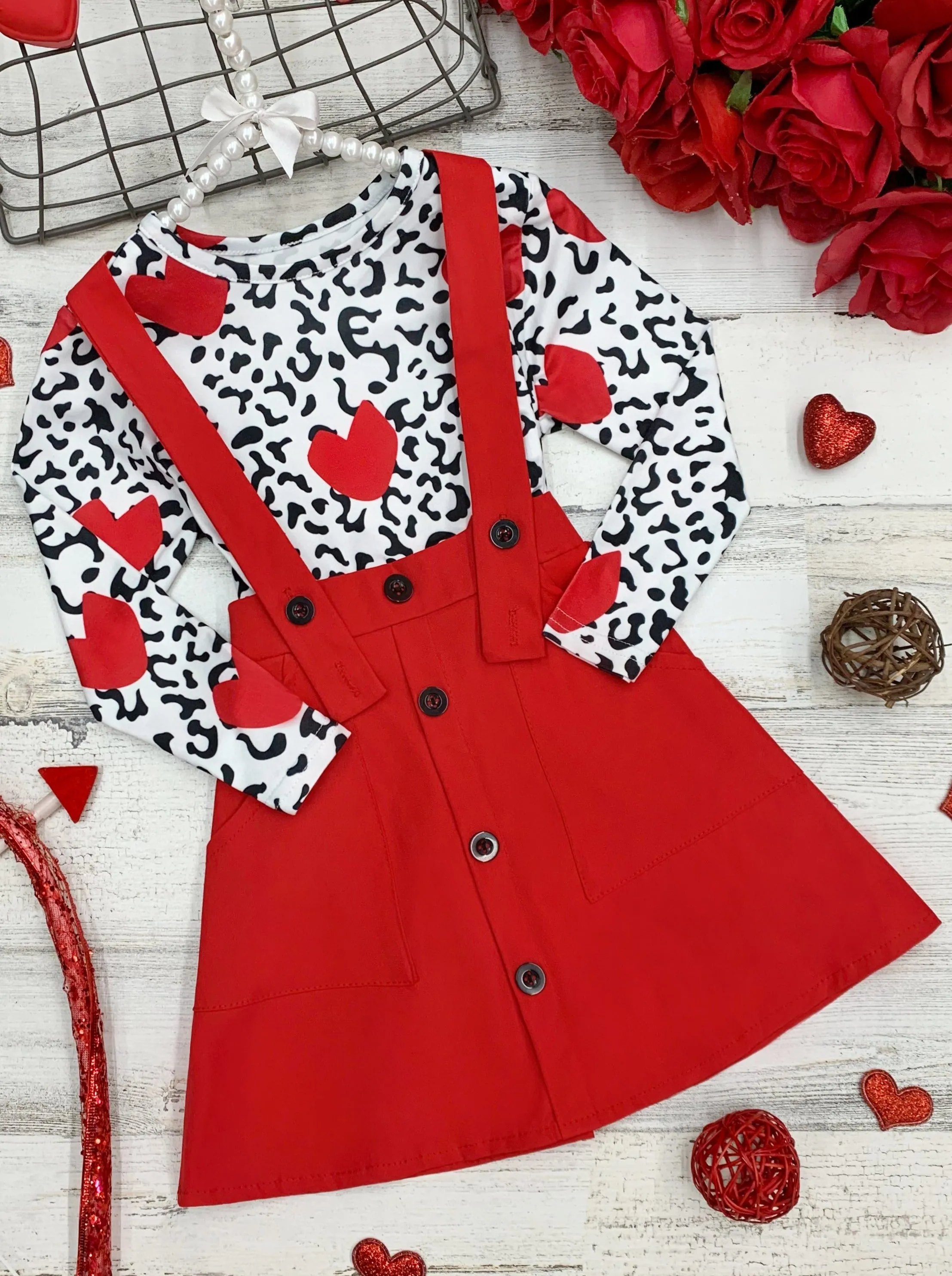 So Much Love Suspender Skirt Set
