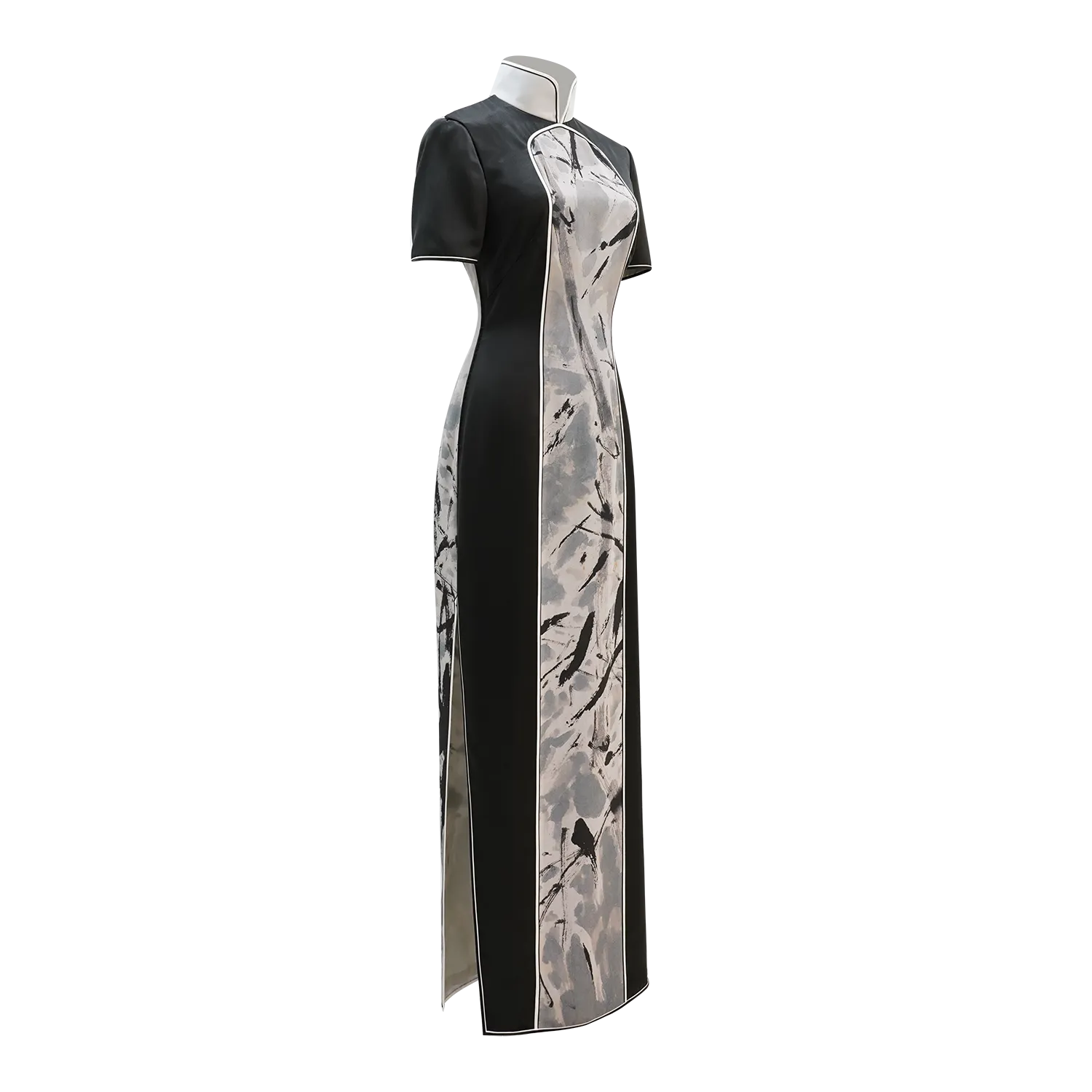 SPARKLE COLLECTION x HKMoA【BAMBOO IN SNOW】100% Silk Cheongsam (Short Sleeve / Regular Fit) (高風亮節) (高劍父)