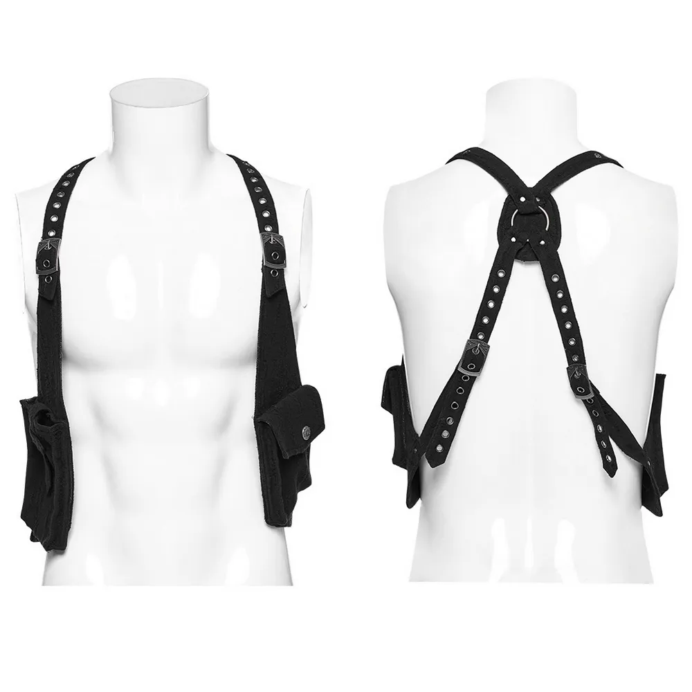 Stylish Knitted and Leather Holster Harness with Pockets