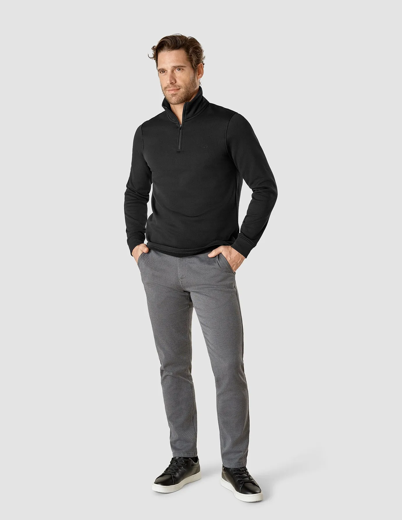 Tech Wool Half Zip Black
