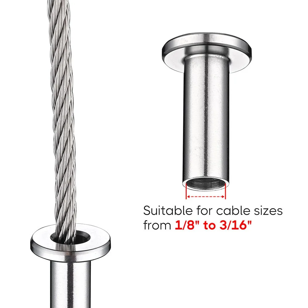 TheLAShop Protector Sleeves for 1/8" to 3/16" Cable Rail 50ct/Pack