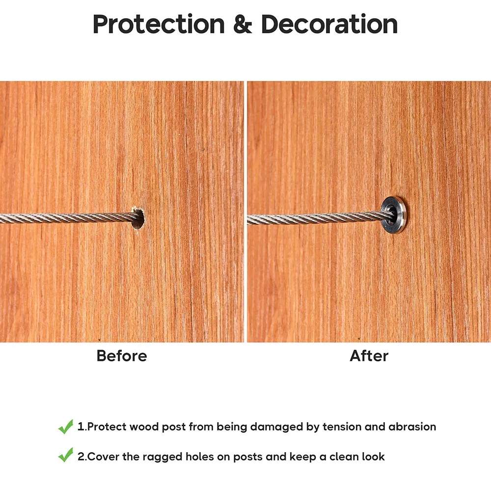 TheLAShop Protector Sleeves for 1/8" to 3/16" Cable Rail 50ct/Pack