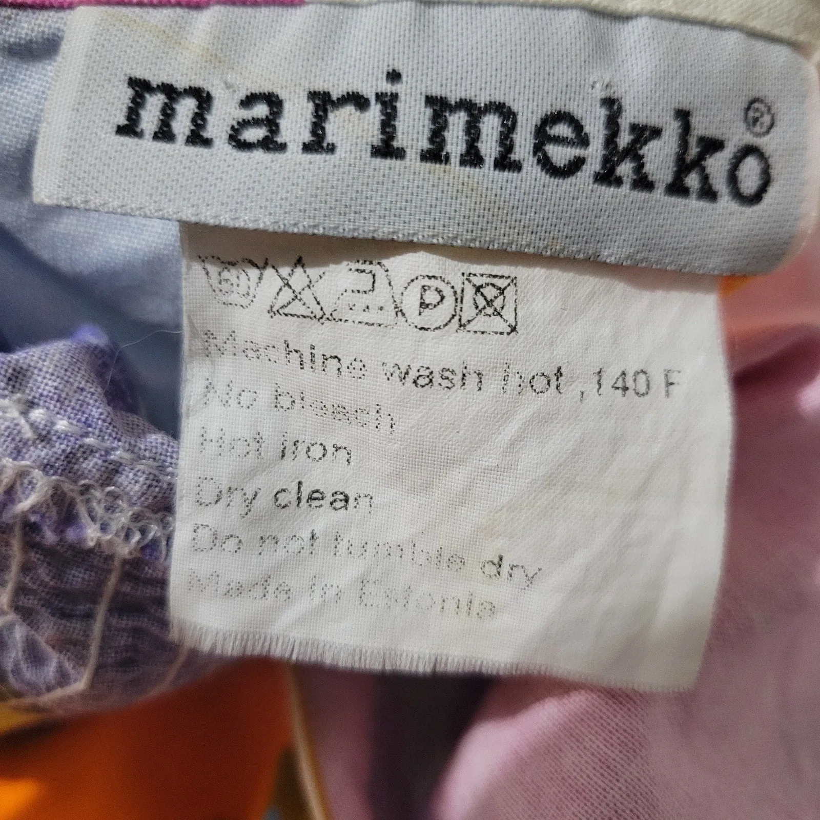 Vintage Marimekko Karuselli Halter Dress Pink Abstract Print Y2K Slip Shift Size 8