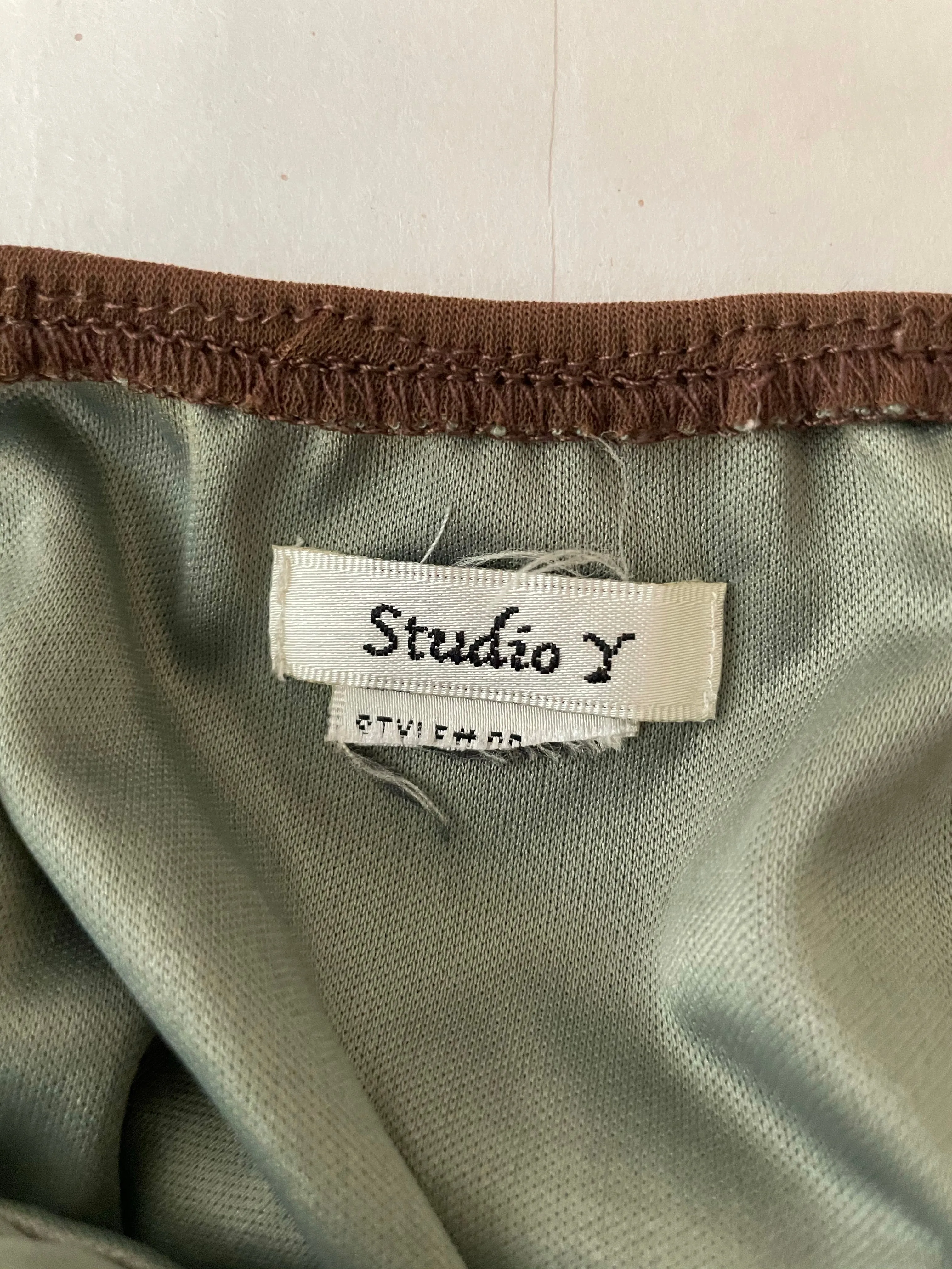 Womens Juniors STUDIO Y Green/Brown Accordion Pleated Dress XSmall Party
