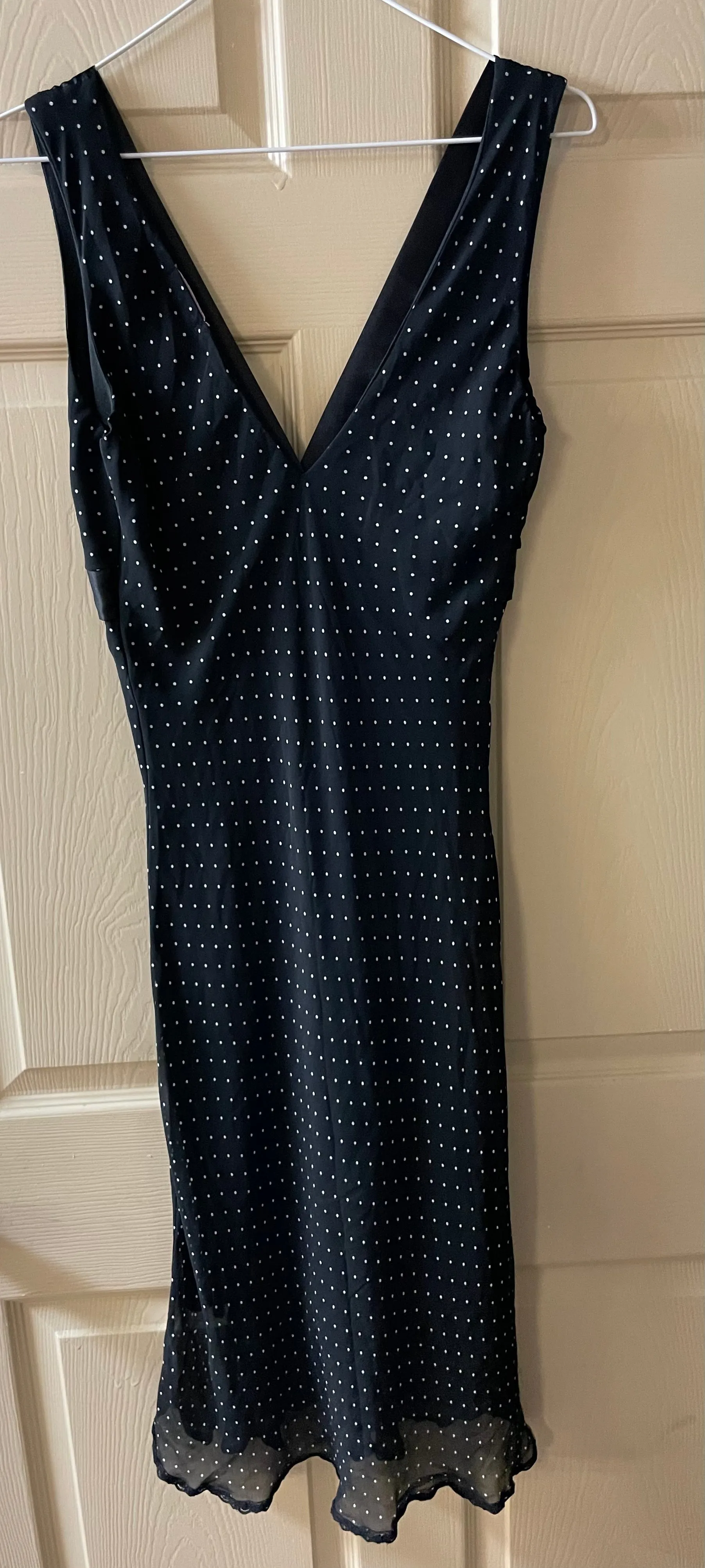 Womens Juniors TWENTY ONE Black Polka Dot Sleeveless Sun Dress Sz 6-8