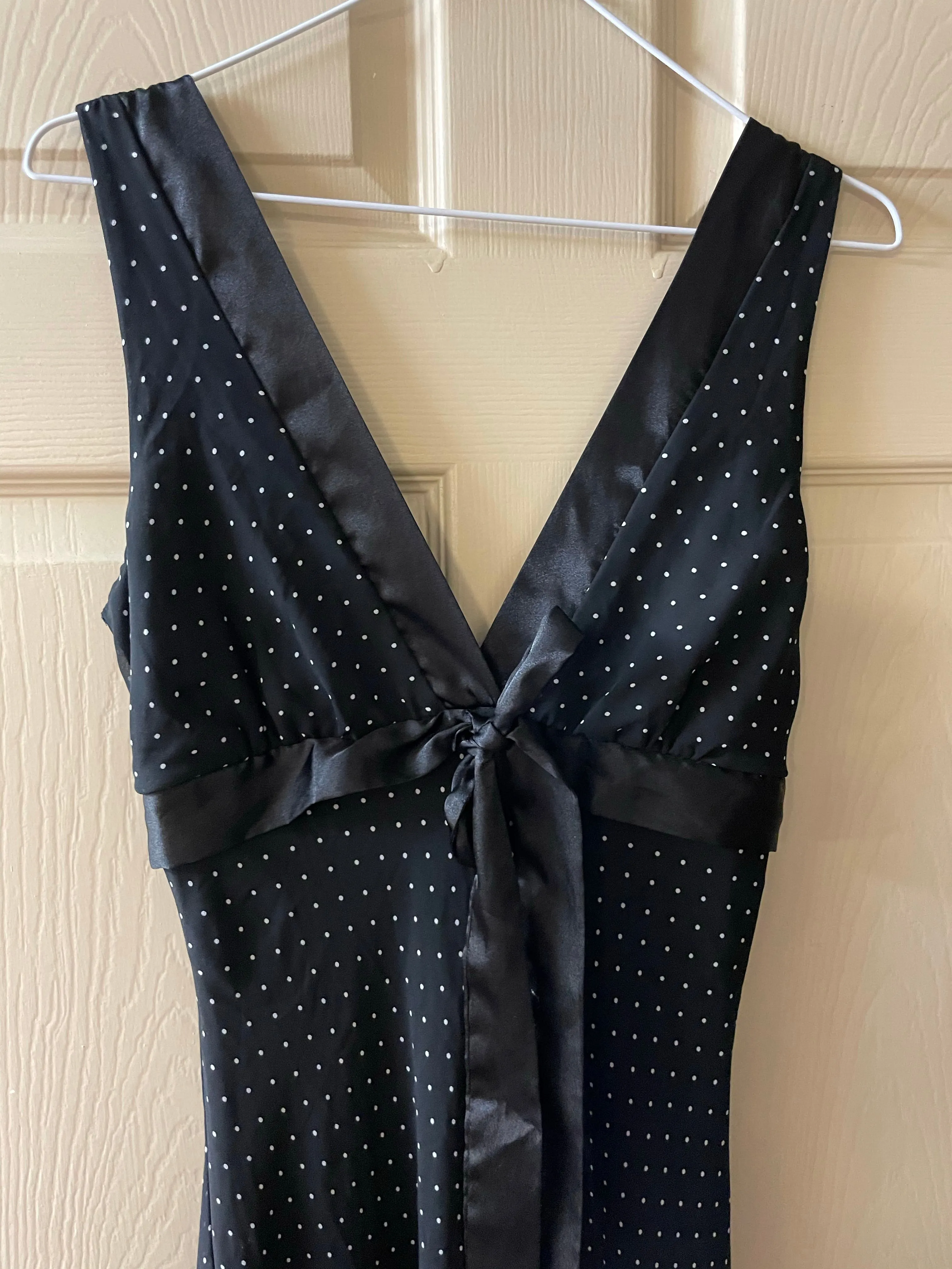 Womens Juniors TWENTY ONE Black Polka Dot Sleeveless Sun Dress Sz 6-8